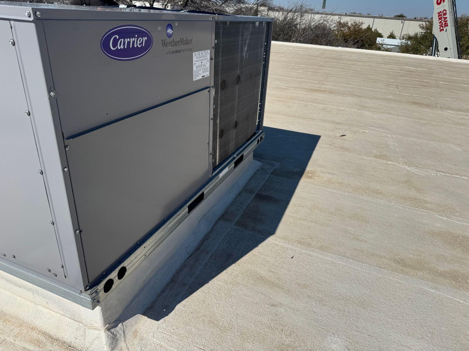 Carrier rooftop HVAC package unit installed by Tito's Heating and Air